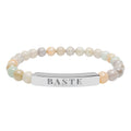 Natural Stone Stretch Bar Bracelet (Engraving)